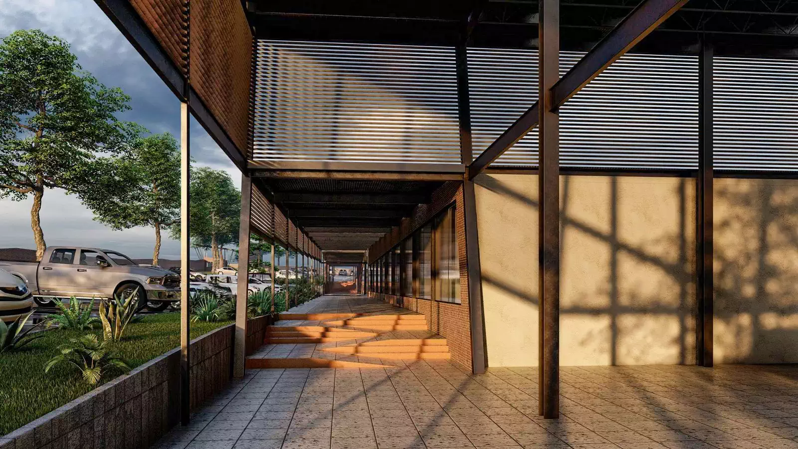 Louvres in fun shopping centre design by Pantic Architects