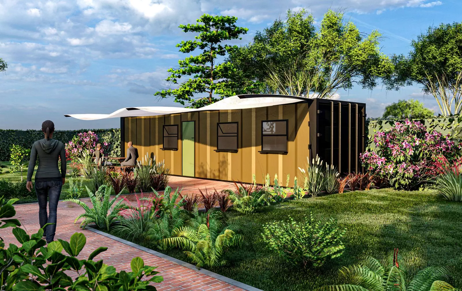emporary school design out of containers in Harare by Pantic architects