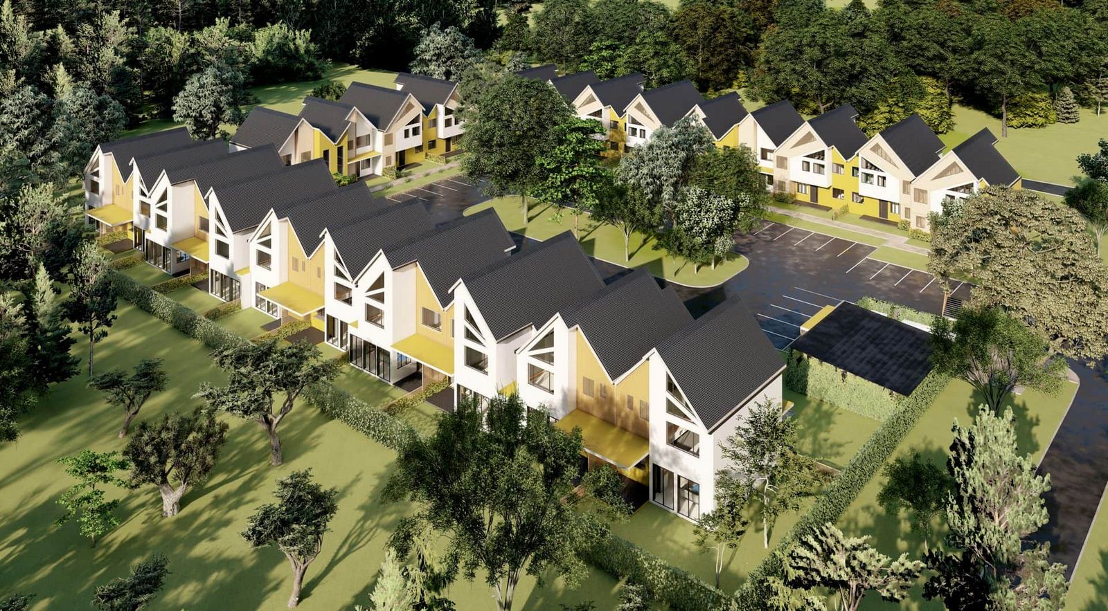 3 and 2 bedroom home alternating to break repetition and monotony of residential design