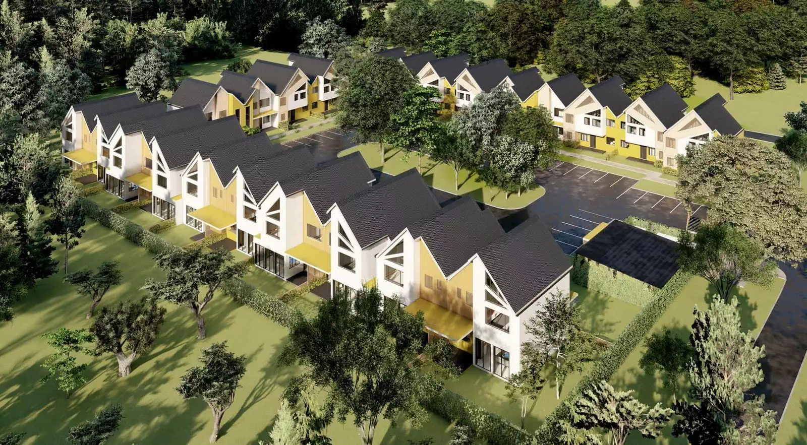 3 and 2 bedroom home alternating to break repetition and monotony of residential design