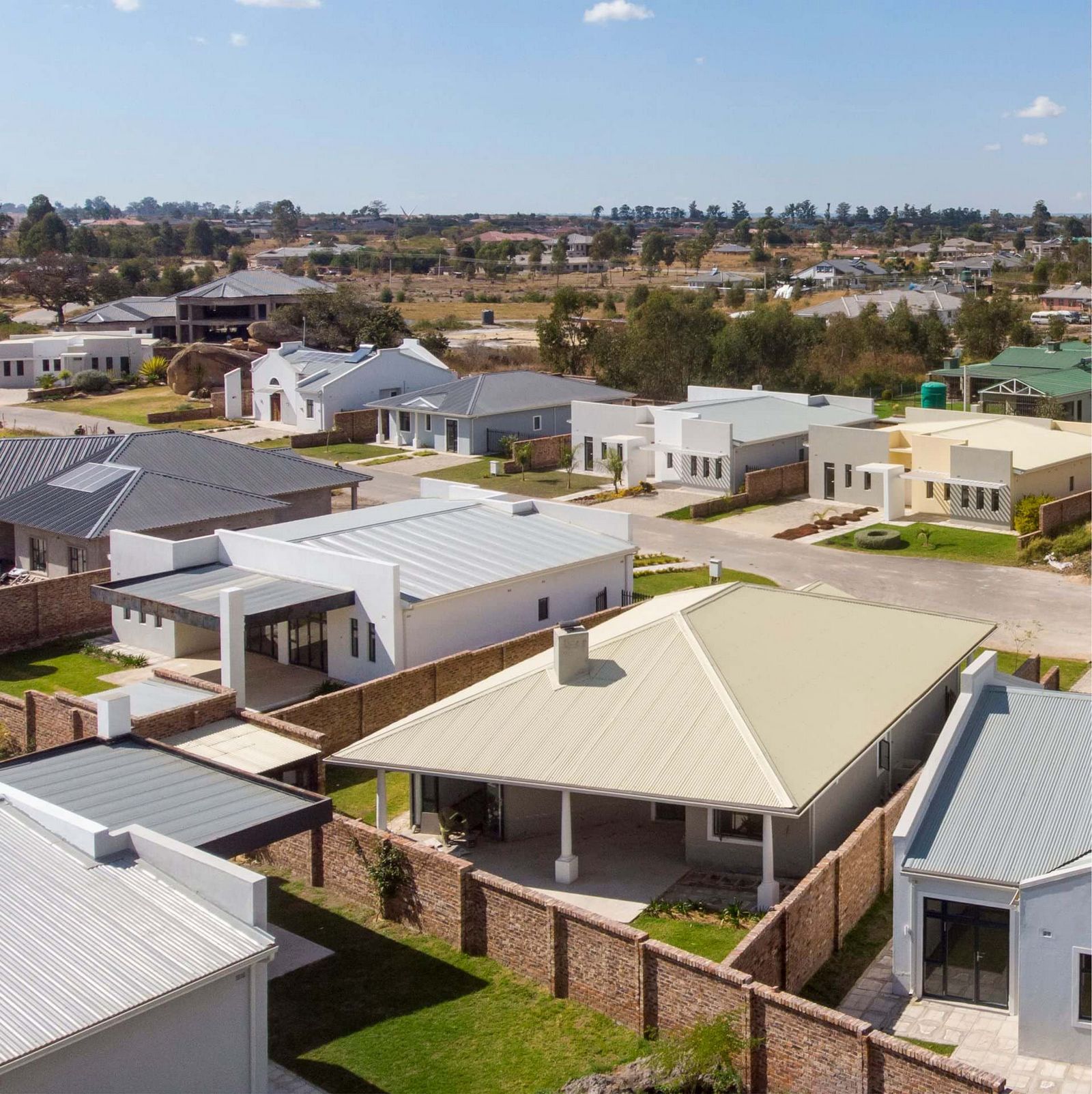 Different cluster house designs in Sunbird housing development in Arlington Harare