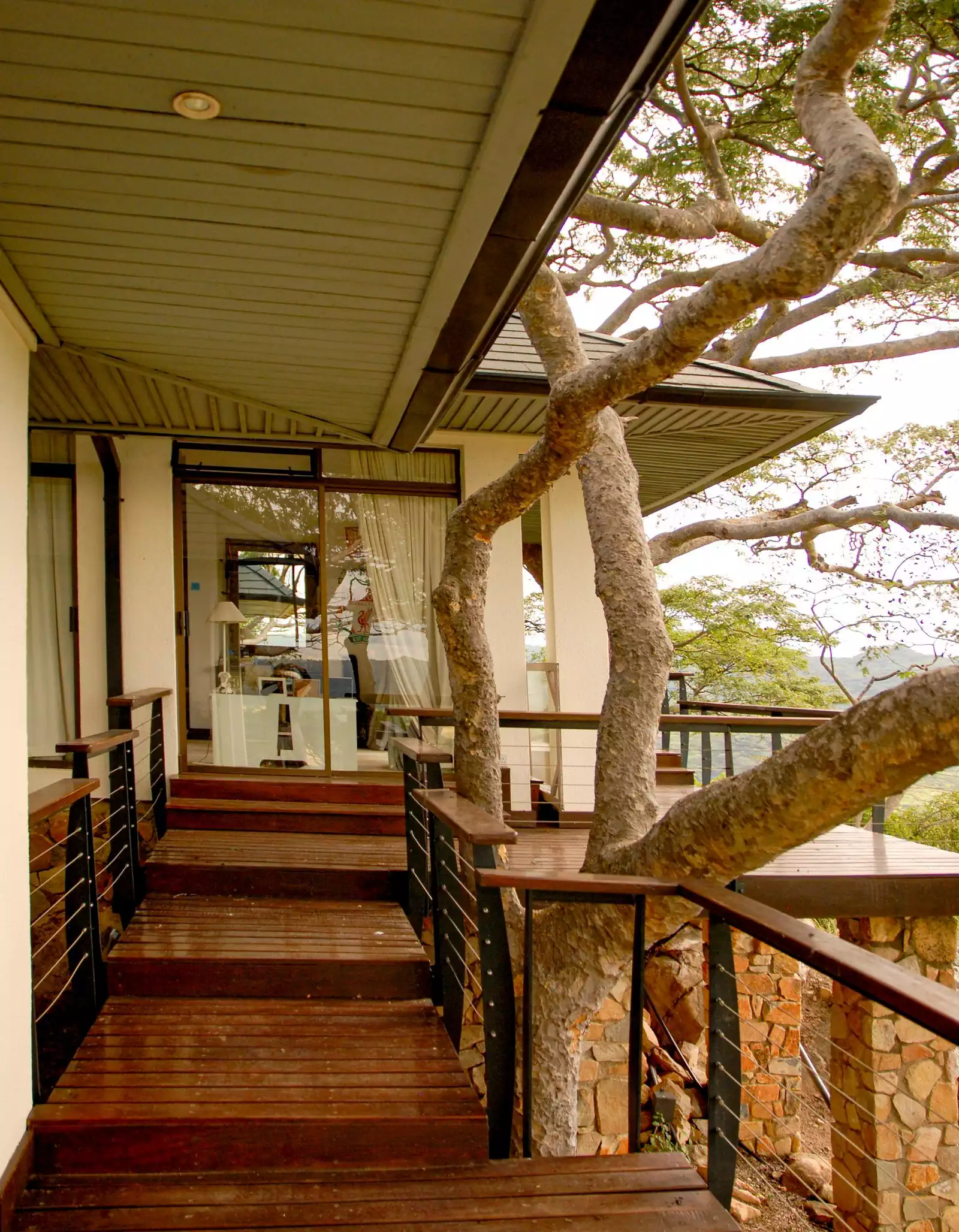 Walkways through branches architectural design of villa by Zimbabwean architect