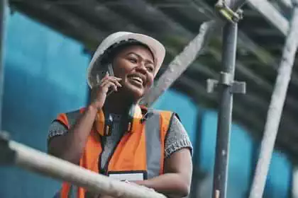 Sustainable construction woman