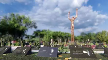 Ceremonial plaques out of black granite in greatest memorial park in Harare