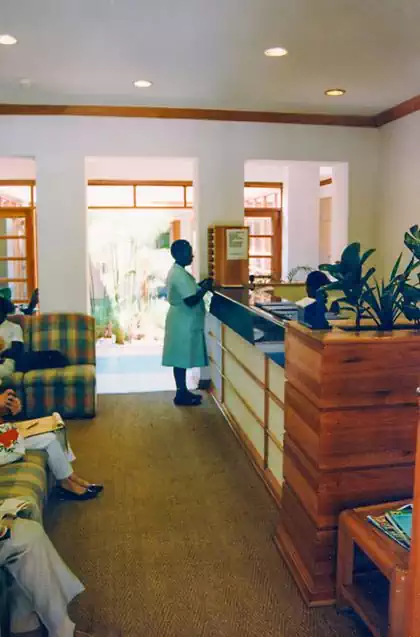 Contemporary interior design of waiting room in Diagnostic imaging centre in Harare