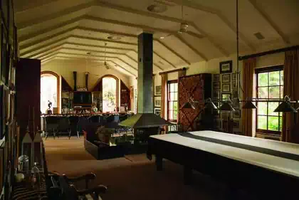 Spectacular vintage mansion snooker room with bar