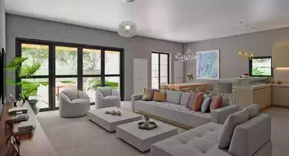 Stunning interior of modern villa in new housing development in Victoria Falls by architect from Harare