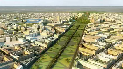 Boulevard towards New Parliament Building in Harare New city
