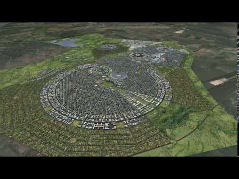 3d animation of urban and town planning design of the New City on the foothills of Mount Hampden in Harare. Architecture by Pantic Architects